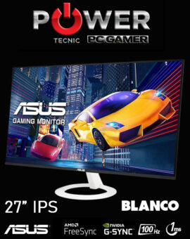 MONITOR – ASUS – GAMING – IPS 27″ – 100Hz – 1ms – SUPER SLIM 6mm – SIN MARCOS «Free Sync – G-Sync» BLANCO