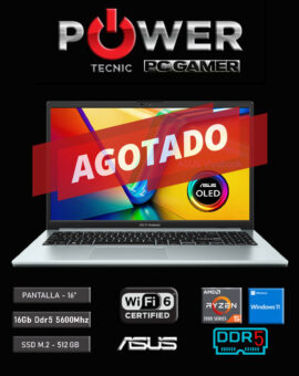 NOTEBOOK - ASUS VIVOBOOK - OLED - Go 15 - RYZEN 5 - 7520U - 8 Nucleos -16Gb DDR5 5600Mhz - 512Gb PCIe -16″ - Windows11 PRO - WiFi 6