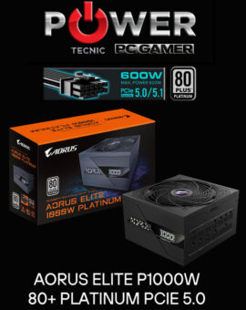 FUENTE - GIGABYTE - AORUS ELITE - 80PLUS 1000W - PLATINUM  " NUEVO CONECTOR " Pcie 5.0