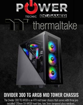 GABINETE - THERMALTAKE - DIVIDER 300 TG - ARGB - NEGRO - MINI / ITX / MICRO ATX / ATX - CRISTAL TEMPLADO - GAMER - 2025 " IMPERDIBLES "