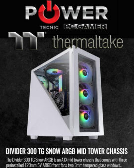 GABINETE – THERMALTAKE – DIVIDER 300 TG – ARGB – BLANCO – MINI / ITX / MICRO ATX / ATX – CRISTAL TEMPLADO – GAMER – 2025 " IMPERDIBLES "