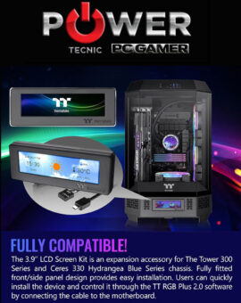 Thermaltake Kit de panel LCD serie 300/600 Torre / pantalla LCD de 3.9 pulgadas / compatible con el software TT RGB Plus