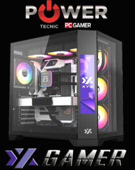 GABINETE - GAMER - XYZ - NEUTRON - DISEÑO PANORAMICO - DOBLE CAMARA - PANTALLA FRONTAL LCD - 4 FANS ARGB - Negro o Blanco