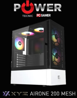 GABINETE - GAMING - XYZ - AIRONE 200 MESH - NEGRO CON BLANCO - ARGB