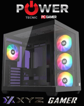 GABINETE - GAMER - XYZ - TESSERACT X 50 + 6 Fanes 120mm ARGB - USB +AUDIO FRONTAL - NEGRO