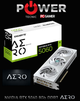 GIGABYTE - GEFORCE - RTX - 5060 - AERO - OC - 8Gb - DDR7 - DSSL4 - PCI EXPRES 5.0 - BLANCA y PLATA