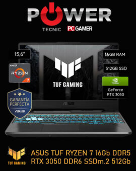 ASUS TUF - A15 (2025) AMD Ryzen 7 - 12 CORES - RTX 3050 -16GB DDR5 - SSD M.2 512GB - FHD iPS 15.6" - 144Hz - TECLADO RGB - Windows 11
