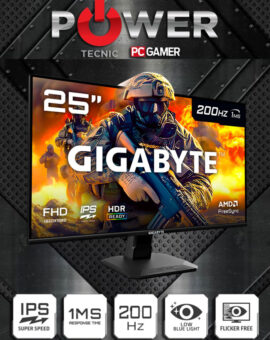 MONITOR – GIGABYTE – GAMING 25″ – IPS – 1920 x 1080 – 1Ms – 200Hz – HDMI – DisplayPort